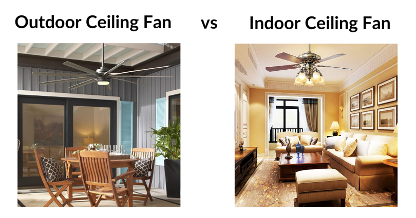 difference between indoor and outdoor ceiling fans