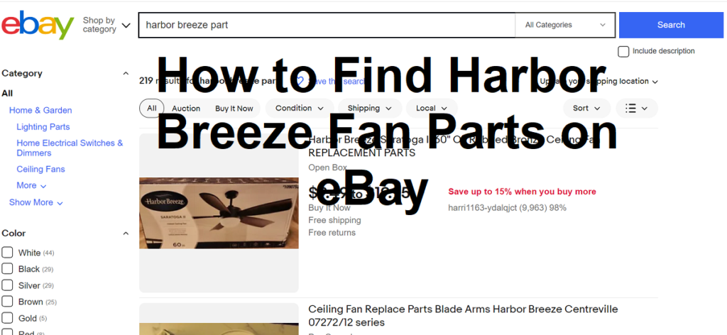 Harbor Breeze Parts on eBay